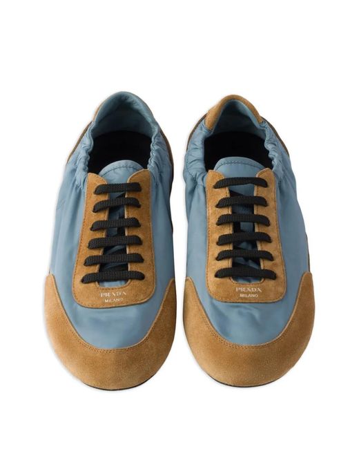 Prada Blue Collapse Re-Nylon Lace-Up Sneakers