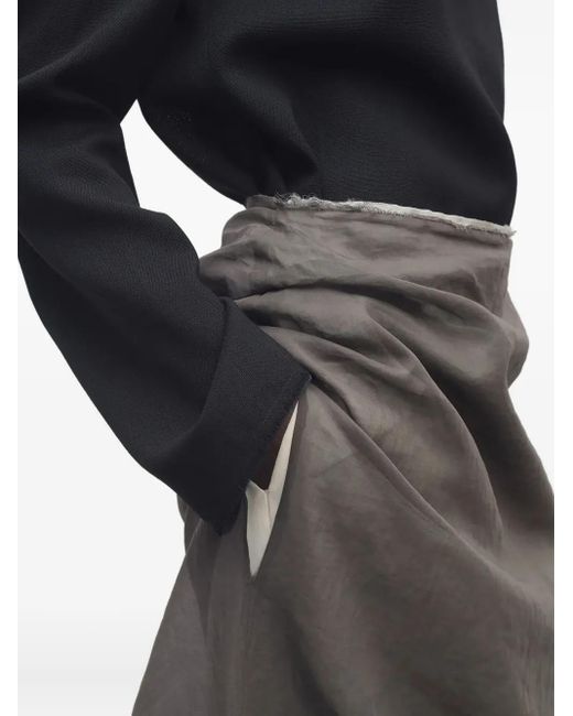 The Row Gray Zaira Front-Slit Maxi Skirt
