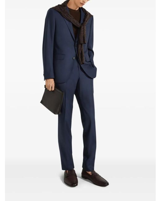 Zegna Blue 15Milmil15 Wool Single-Breasted Suit for men