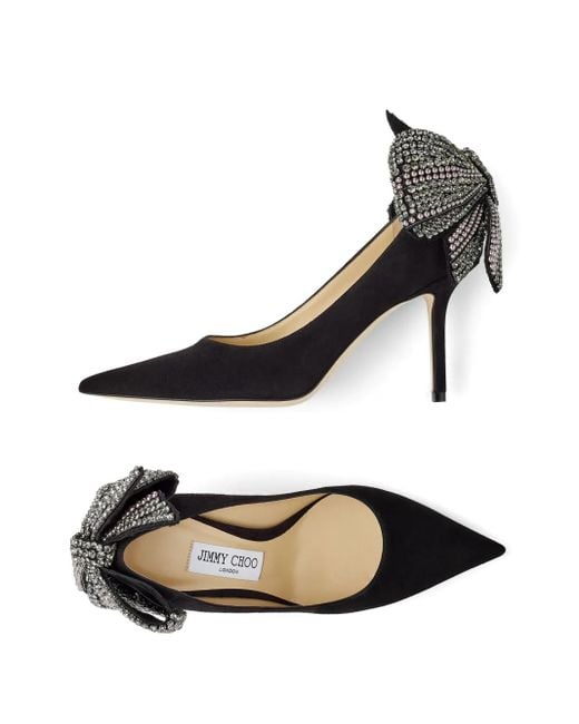 Jimmy Choo Black Love 85 Bow-Detail Pumps