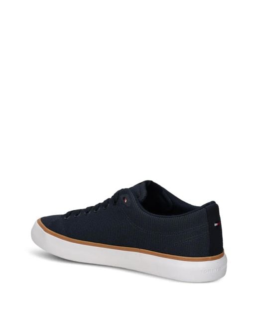 Tommy Hilfiger Blue Textured Lace-Up Sneakers for men