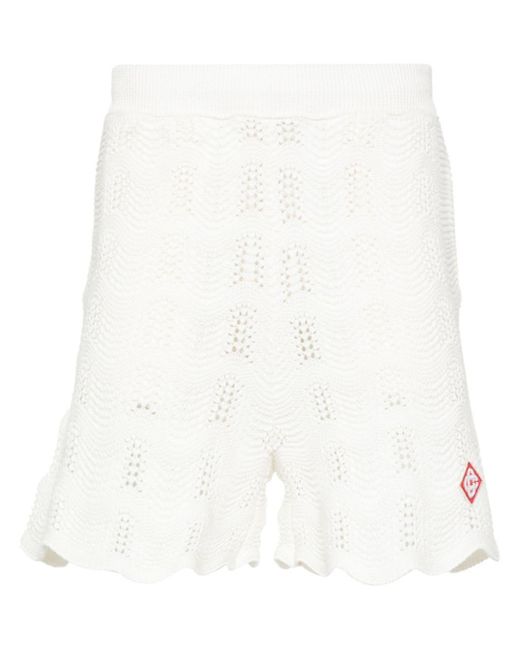 Casablancabrand Gehäkelte Wave Gradient Shorts in White für Herren