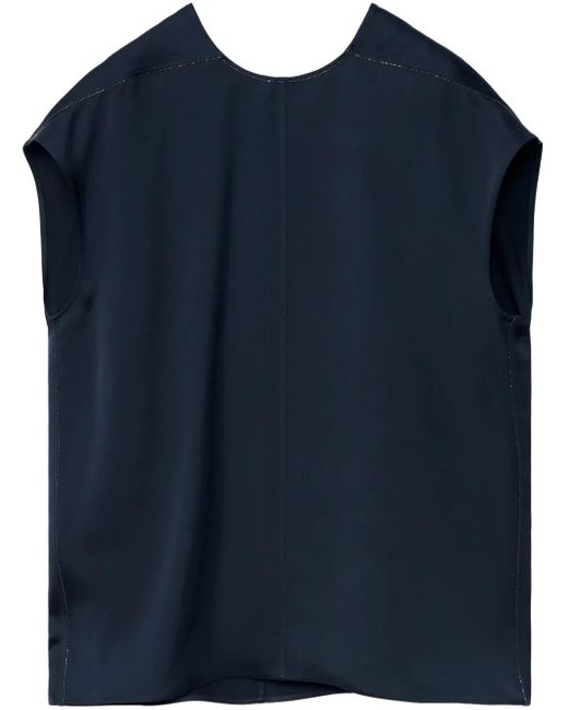 Fabiana Filippi Blue Stretch-Design Blouse