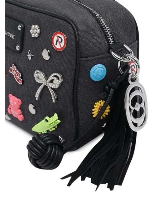 La Carrie Black Removable-Pins Shoulder Bag