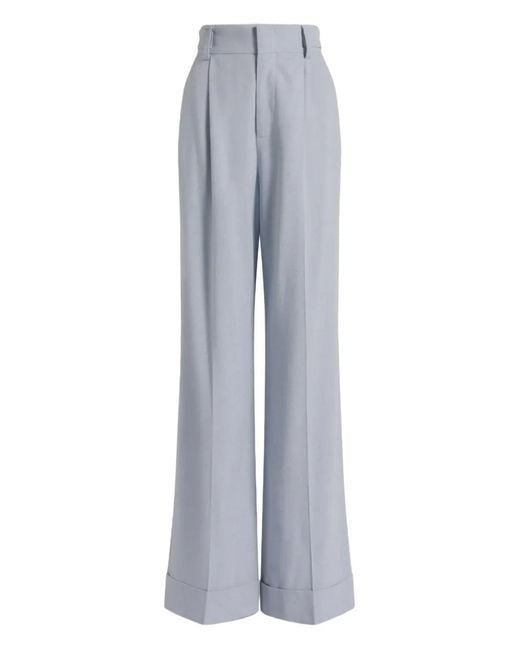 Alberta Ferretti Gray Cuffed Trousers