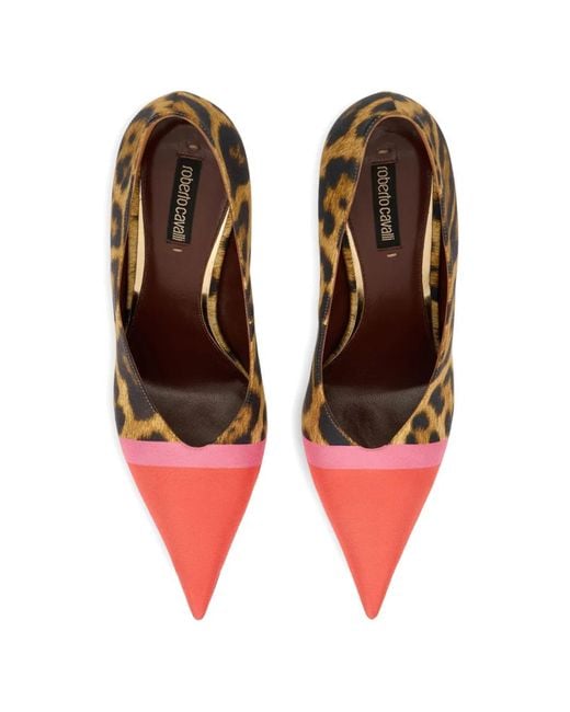 Roberto Cavalli White Animal-Print Pointed-Toe Pumps