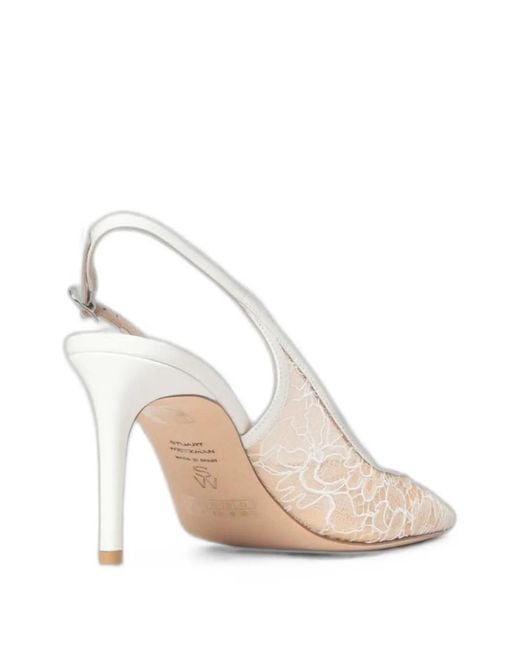 Stuart Weitzman White Stuart Power Slingback Pumps