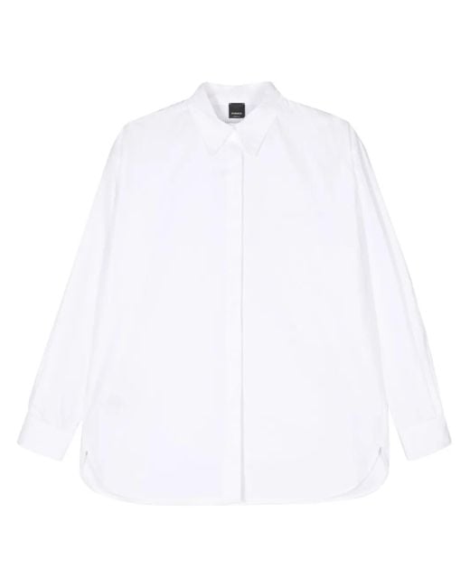Pinko White Logo-Embroidered Shirt