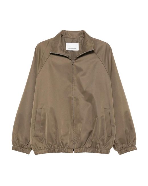 Frankie Shop Brown Zip-Front Elasticated-Hem Jacket