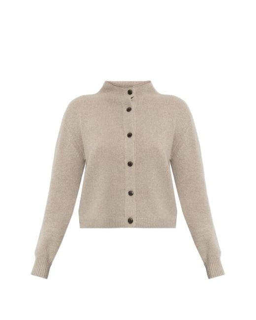 Lisa Yang Natural Zirelle High-Neck Cardigan