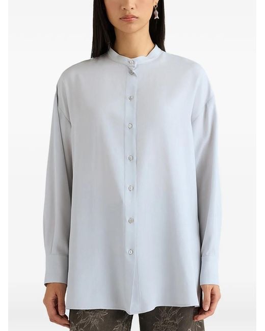 Momoní Blue Val Long-Sleeves Buttoned Shirt