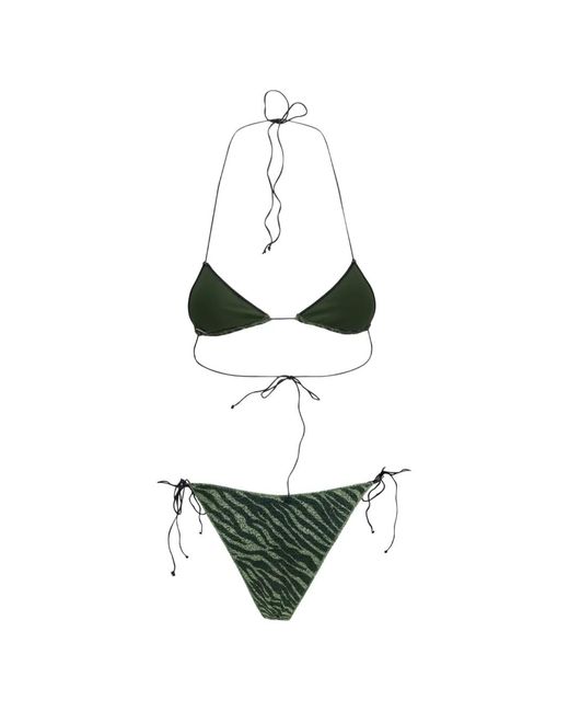 Oseree White Zebra-Pattern Bikini