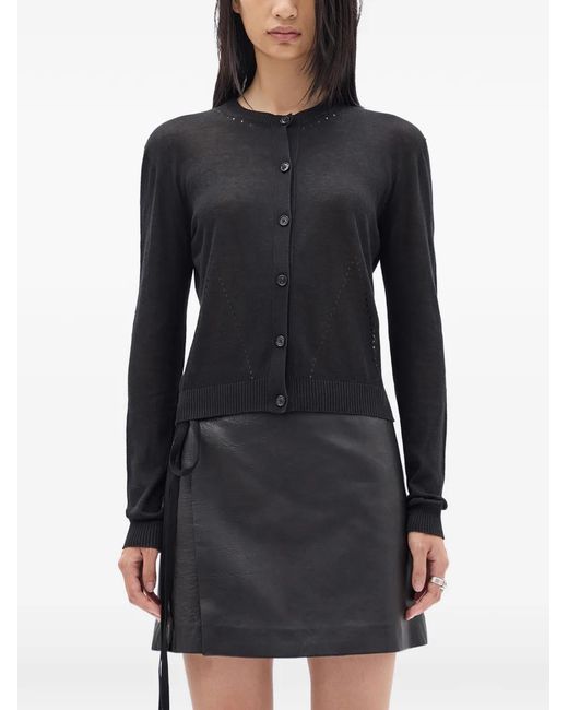 Ann Demeulemeester Black Cardigan En Maille