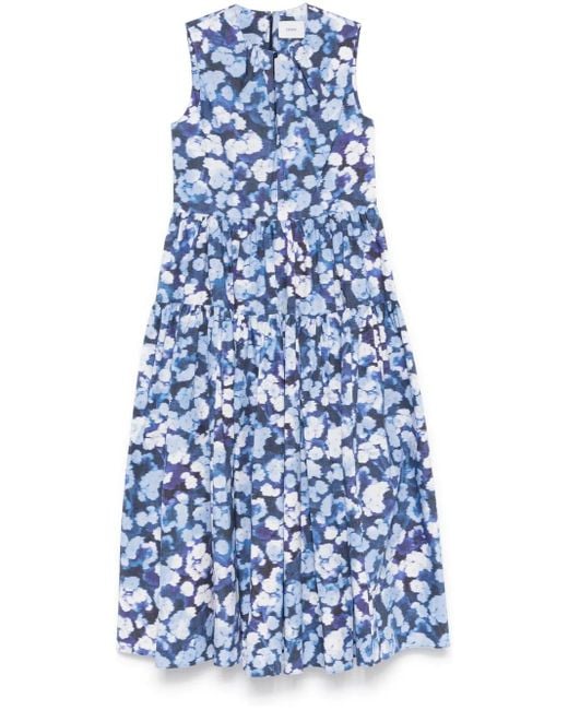 Erdem フローラル ドレス Blue