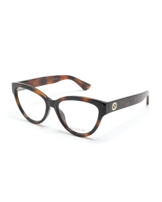 Gucci Brown Cat-Eye Frame Glasses