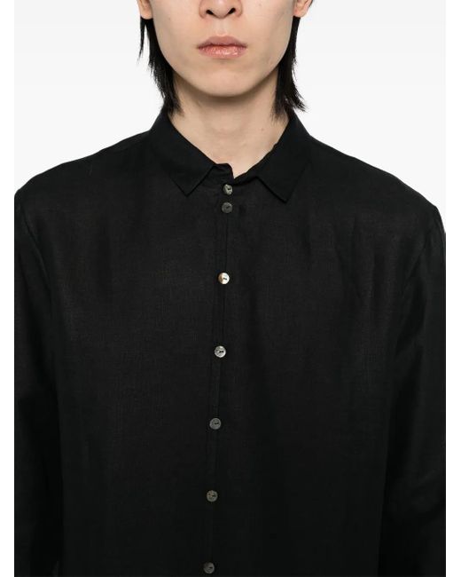 Label Under Construction Black Button-Up Shirt for men