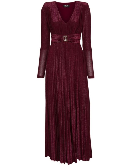 Liu Jo Purple Pleated Maxi Dress