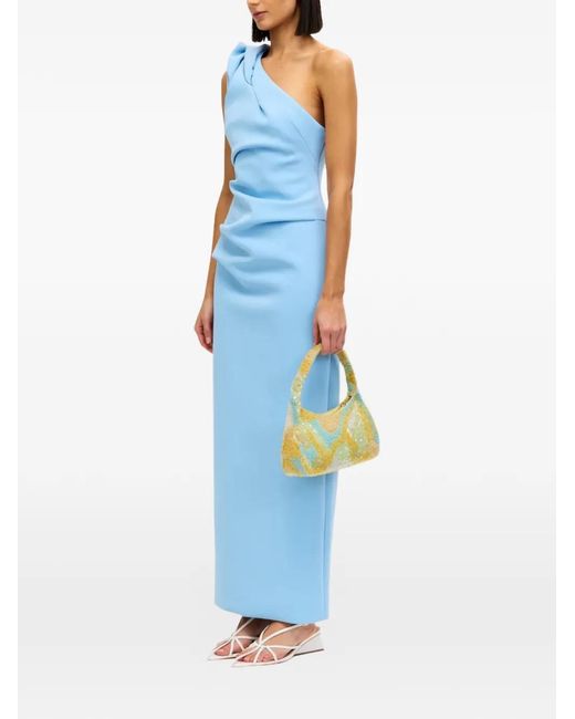 Acler Blue Bracora One-Shoulder Maxi Dress