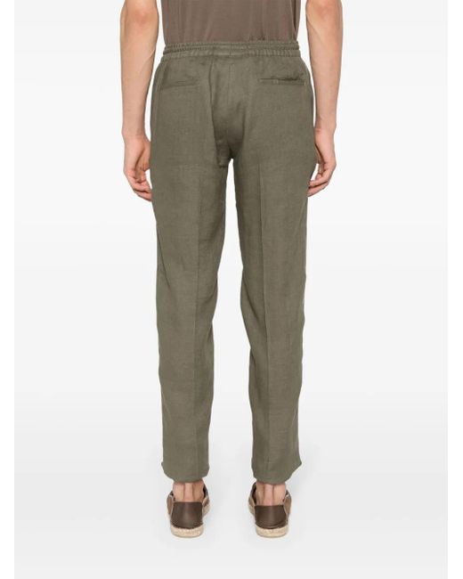 Kiton Gray Linen Tailored Trousers for men