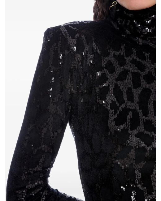 X Astrid Robe Longue À Sequins Amir Slama en coloris Black
