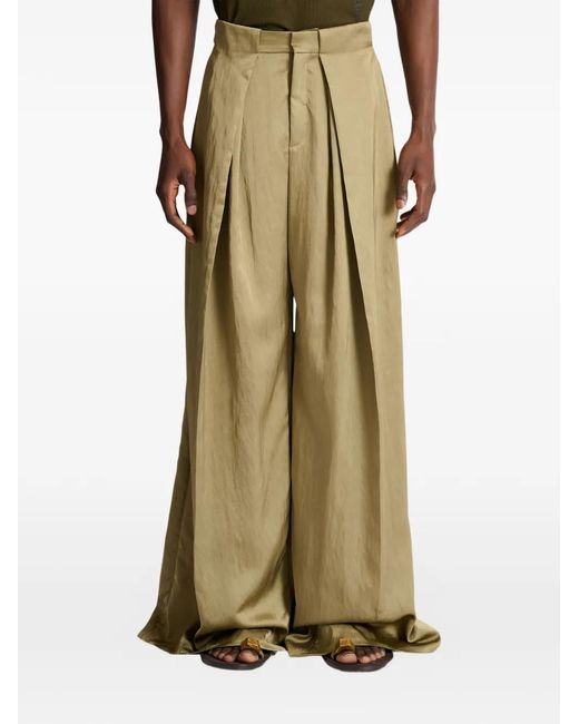 Balmain Natural Knife-Pleats Tailored Trousers for men