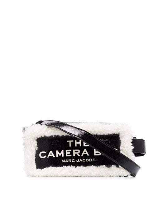 Marc Jacobs Leather The Crinkle Shearling Camera Bag in Black - Lyst