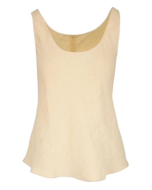 Peter Cohen Natural Scoop-Neck Sleeveless Top