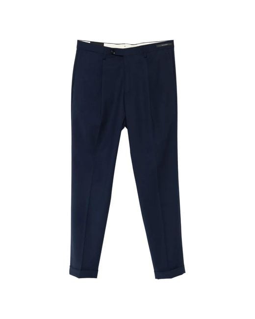 Michael Coal Blue Pantalon Plissé Mc Frederick À Ourlet Retroussé for men