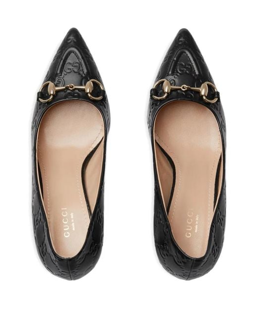 Gucci Black 8.5Cm Horsebit-Appliqué Pumps