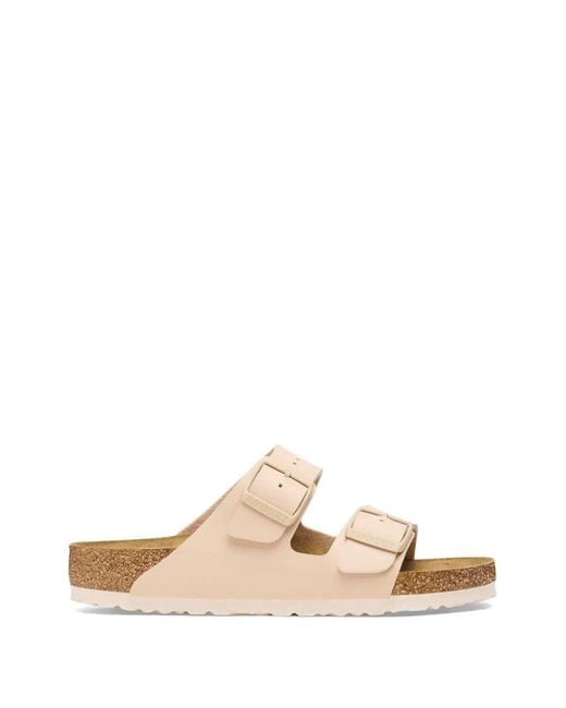 Birkenstock White Arizona Birko-Flor Slippers