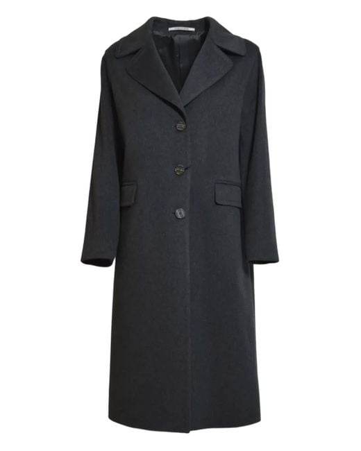 Tagliatore Black Button-Fastening Coat