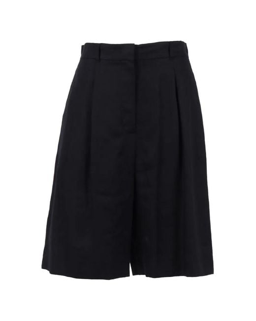 Max Mara Blue Linen Bermuda Shorts