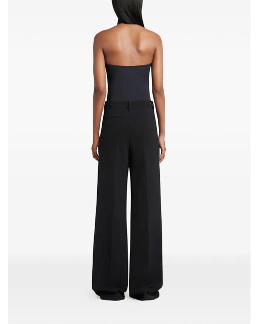 Courreges Black Logo Pleated Trousers