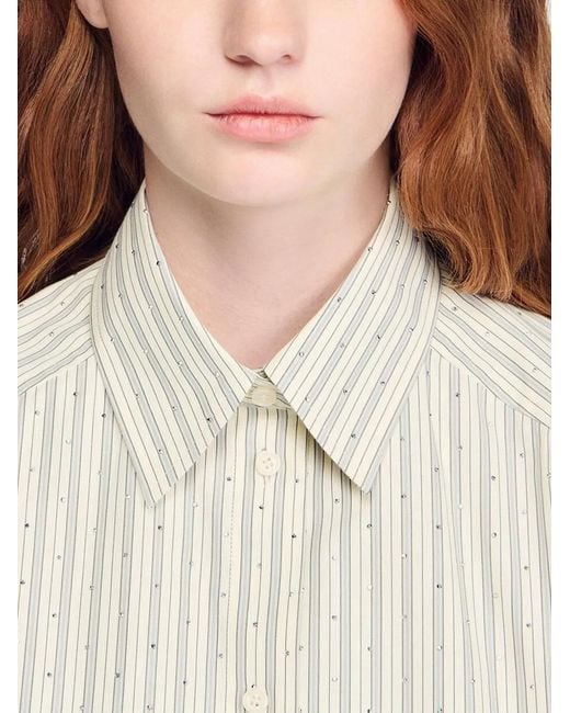 Sandro White Long-Sleeve Shirt