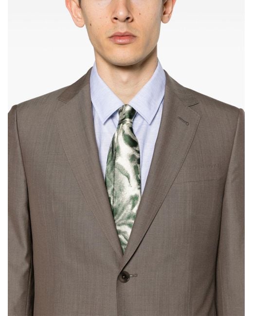 Zegna Brown Single-breasted Wool Suit for men