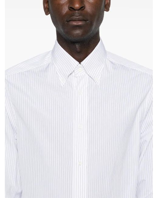 メンズ Brunello Cucinelli Striped Shirt White