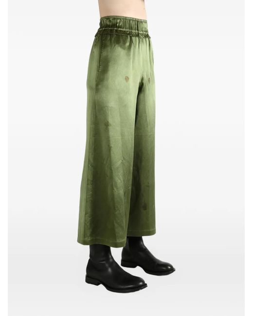 MUTEDANCE Green Silk Trousers