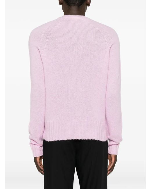 Tom Ford Pink Seamless Brushed Cashmere Crew Neck Sweater for men