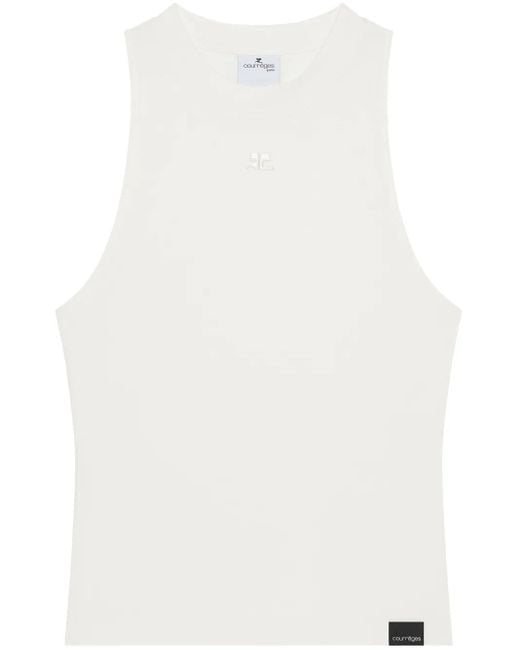 Courreges White Fitted Tank Top