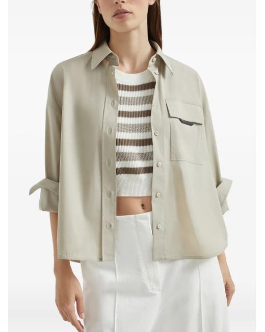 Brunello Cucinelli ポプリン シャツ Natural