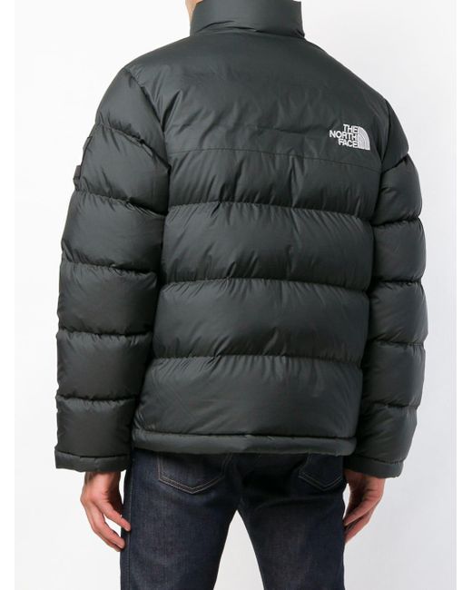 The North Face Logo Patch Puffer Jacket in Gray for Men | Lyst
