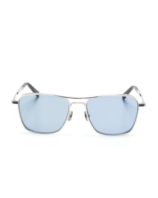 Matsuda Blue Engraved-detail Square-frame Sunglasses