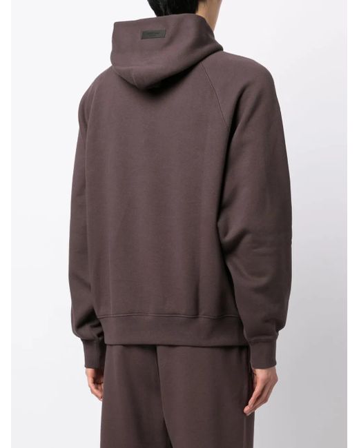 Fear Of God Brown Essentials Logo-Print Hoodie for men