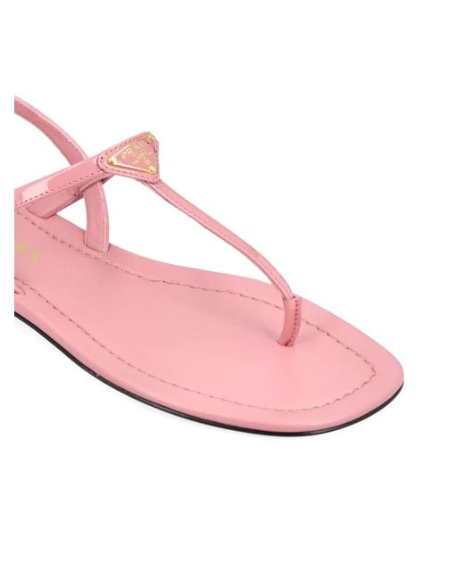 Prada Pink Appliqué Strap Sandals