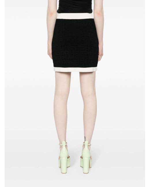 Minifalda con monograma en jacquard Elisabetta Franchi de color Black