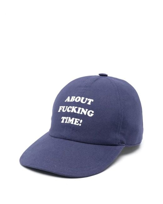 Stella McCartney Blue Slogan-Print Cap