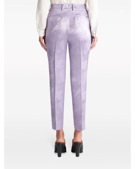 Pantalones capri con motivo floral Etro de color Purple