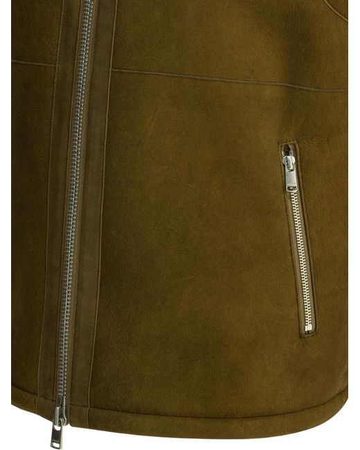 Nonnative Green Zip Collar Gilet for men