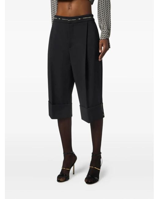 Pantalon De Tailleur Court Elisabetta Franchi en coloris Blue