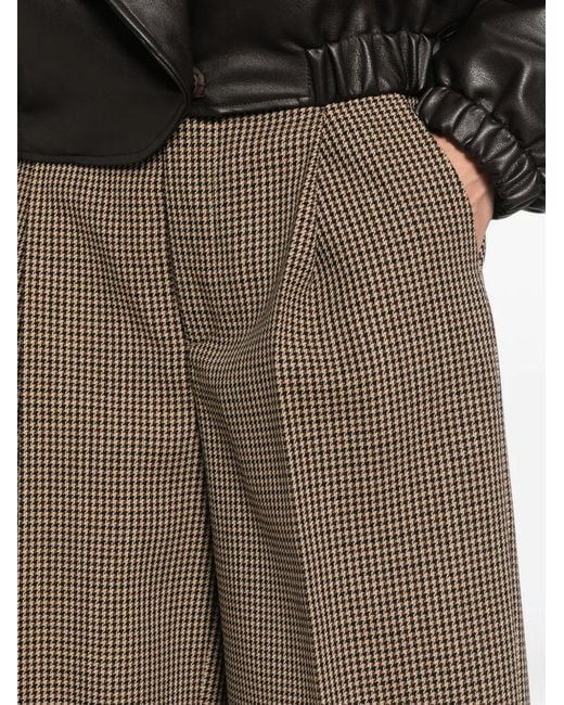 Seafarer Gray Houndstooth-Pattern Wide-Leg Trousers